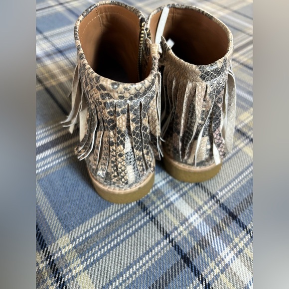 Kate Spade Saks Betsie Fringe Snakeskin Bootie - Picture 2 of 7